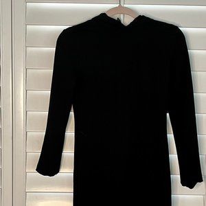 Black Hooded Sweatshirt Dress